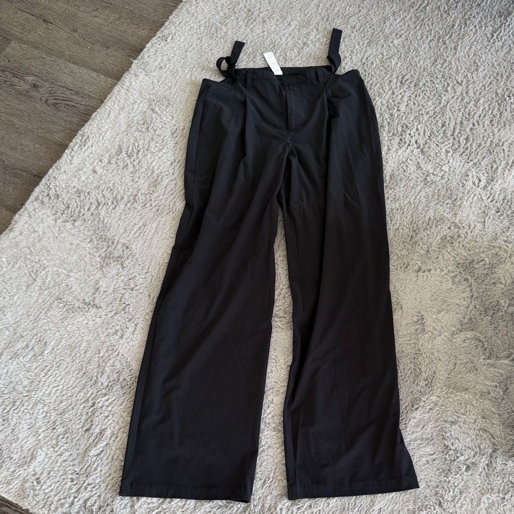 ALO Yoga Elegant Black Wide Leg Trousers